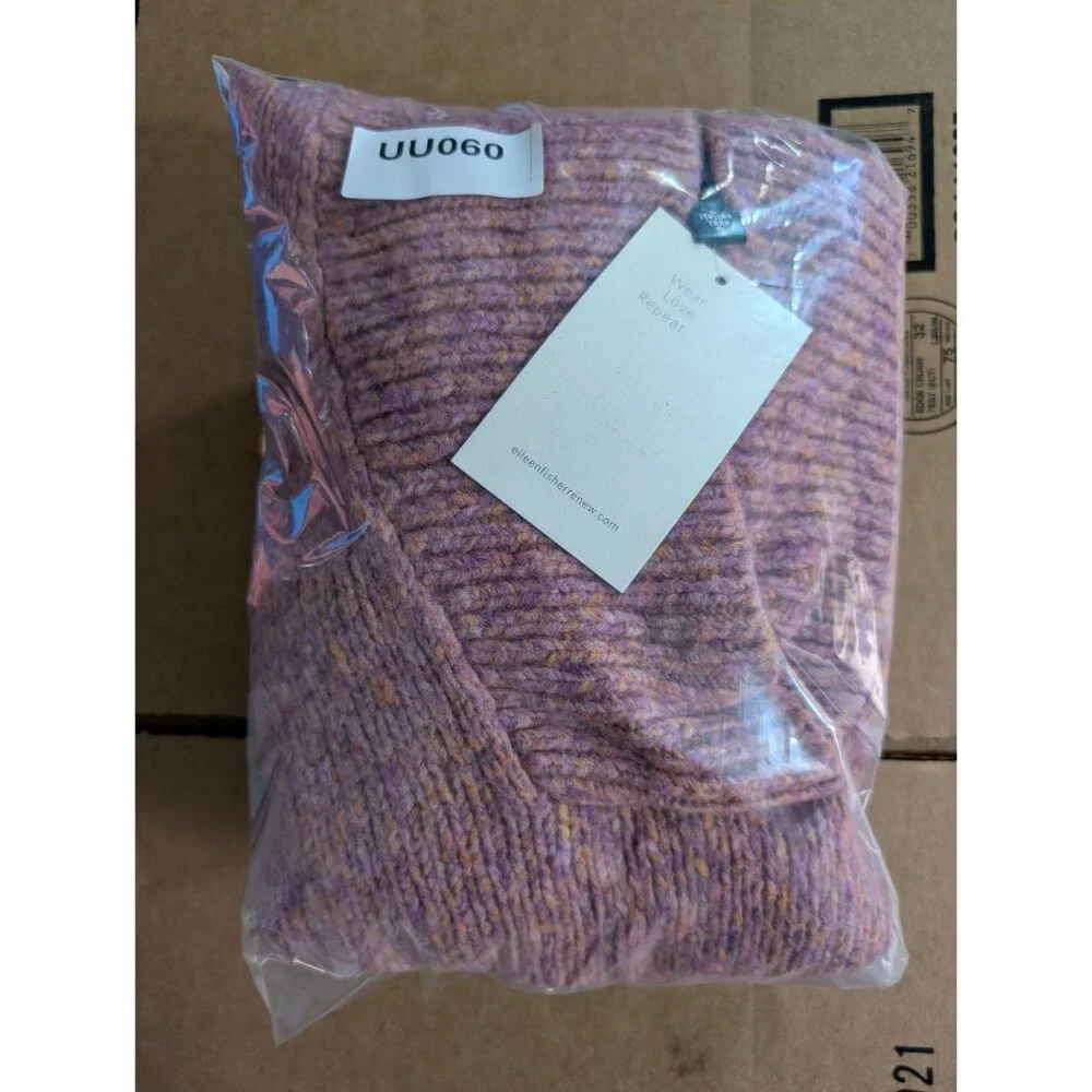 Eileen‎ Fisher Sweater Womens Small Pink/Orange Shawl Neck Pullover